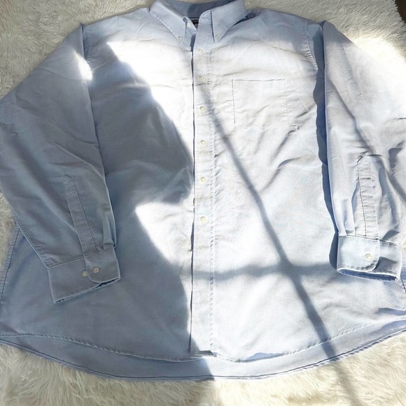 Van Heusen Big and Tall Shirt 18 1/2 - 19 36/37 2xl Powder Blue Long Sleeve - Picture 3 of 8